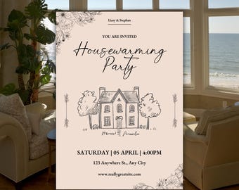 Minimalist Housewarming Party Invitation, Modern Come on Over Party Invite, Simple New Home Party Invite, Modern Minimalist Open House