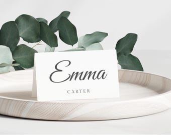 Wedding Place Card Template, Printable Place Cards, Minimalist Modern Wedding Seating Card, Canva Editable Download, Wedding Name Card