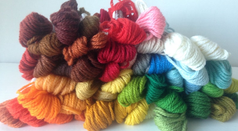 Bucilla Color Card 1-Listing Colors #1 thru #99 Bucilla Persian 3 Strand Needlepoint\/Crewel Yarn- 100% Virgin Wool-Individual 10 Yard Skeins
