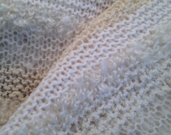 Natural Hand Knitted All Wool Afghan