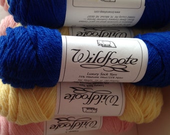 Luxury "Wildfoote Sock Yarn" from Brown Sheep Company- 75 Washable Wool/25 Nylon-1 3/4oz(50)-215 yds per skein-Sock Weight-#1 or #2 needles
