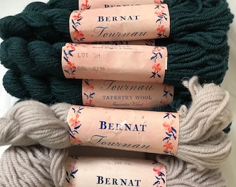 Tapestry Wool Yarn, Bernat “Tournam” Tapestry Wool 40 Yards,  4 Ply  USA Made with Imported Wool