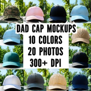 10 colors 20 Hat Mockups Dad Hat Mockup Yupoong 6245CM Baseball Outdoor Mockup Dad Cap Mockup Female Hat Mockup Trendy Hat Mockup