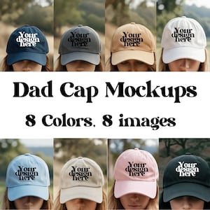 8 colors Hat Mockup Stone Dad Hat Mockup Yupoong 6245CM Baseball Female Mockup Dad Cap Mockup Female Hat Mockup Trendy Hat Mockup
