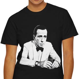 Casablanca Inspired T-Shirt | Humphrey Bogart Graphic Tee | Vintage Film Noir Shirt .