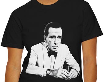 Casablanca Inspired T-Shirt | Humphrey Bogart Graphic Tee | Vintage Film Noir Shirt .