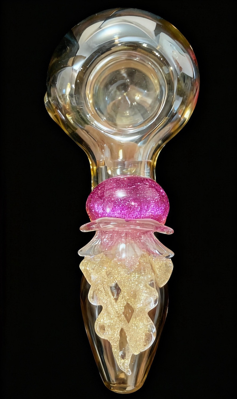 Pipa in vetro a forma di medusa fatta a mano: Kawaii Ocean Art immagine 4