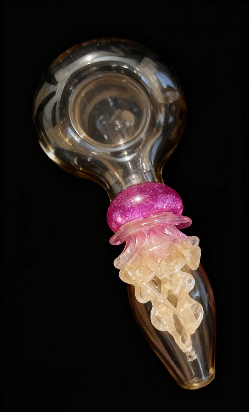 Pipa in vetro a forma di medusa fatta a mano: Kawaii Ocean Art immagine 5