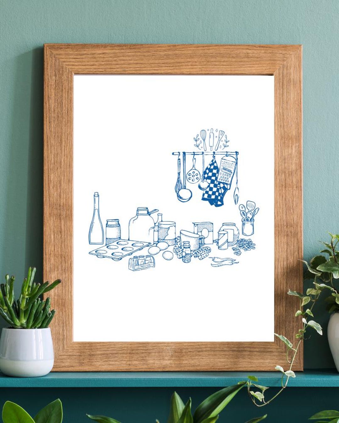 minimalist kitchen prints: line art botanical & still... This item is unavailable - Etsy