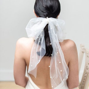 Voile de perles pour la mariée, écharpe avec perles pour mariage, voile de perles court, voile de mariée court blanc cassé