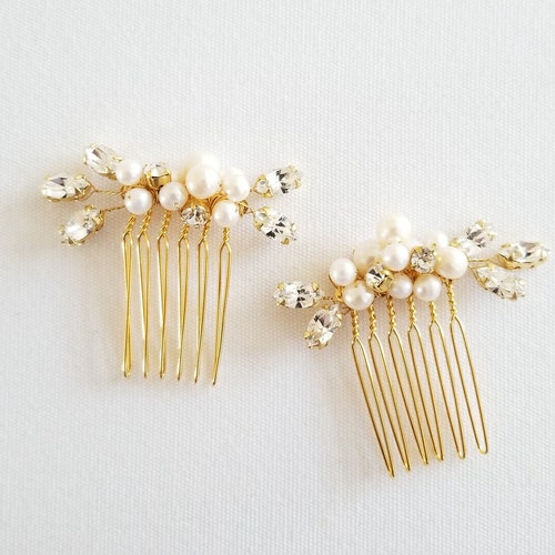 Wedding Hair Comb Gold Freshwater Pearl Bridal Hair Comb - Etsy Wedding Hair Comb Gold Freshwater Pearl Bridal Hair Comb - Etsy