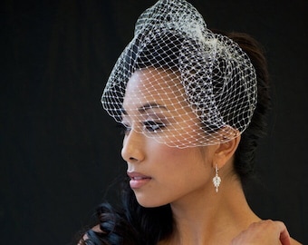 Wedding Birdcage Veil, 9 Inch Birdcage Veil, Wedding Veil, Short Birdcage Veil, Bridal Veil