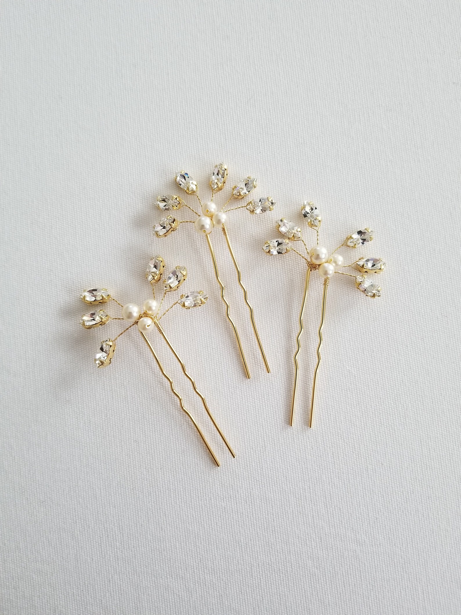 Bridal Hair Pins Pearl & Crystal Wedding Hair Pins Crystal - Etsy Canada