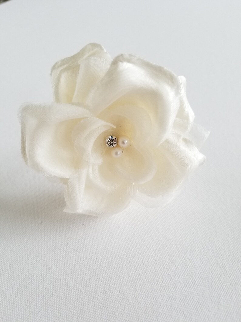 Silk Flower Hair Pin Bridal Flower Hair Pin Wedding Hair Etsy