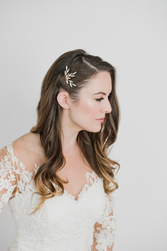 Crystal Gold Bridal Hair Pins Wedding Crystal Hair Pins Etsy