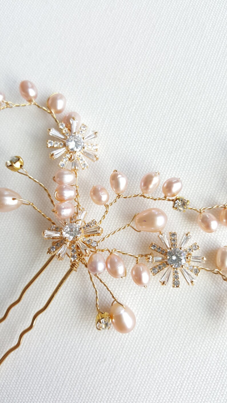 Wedding Hair Pin Bridal Hair Pin Freshwater Pearl Wedding Etsy