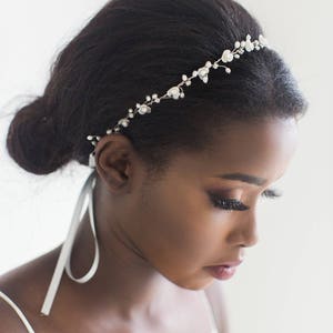 Pearl Wedding Hair Vine, Bridal Headpiece, Bridal Hairpiece, Bridal Headband, Wedding Hairpiece, Wired Pearl Hair Vine image 5