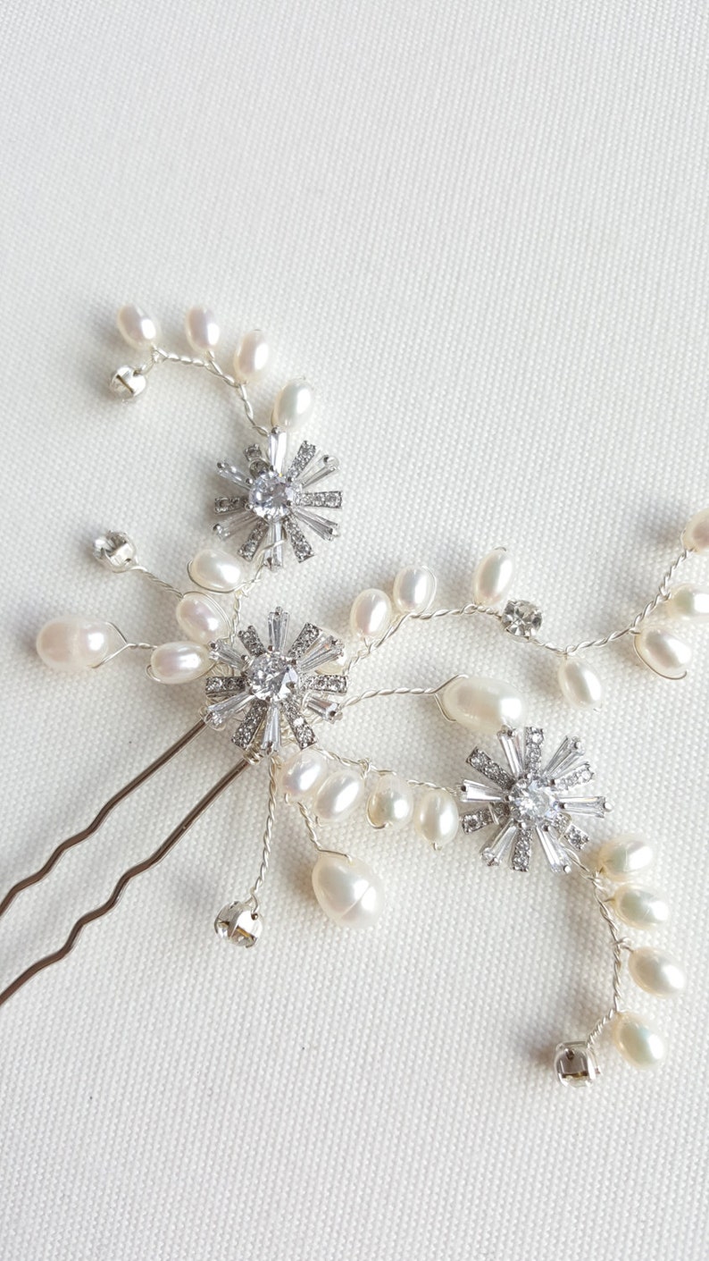 Wedding Hair Pin Bridal Hair Pin Freshwater Pearl Wedding Etsy