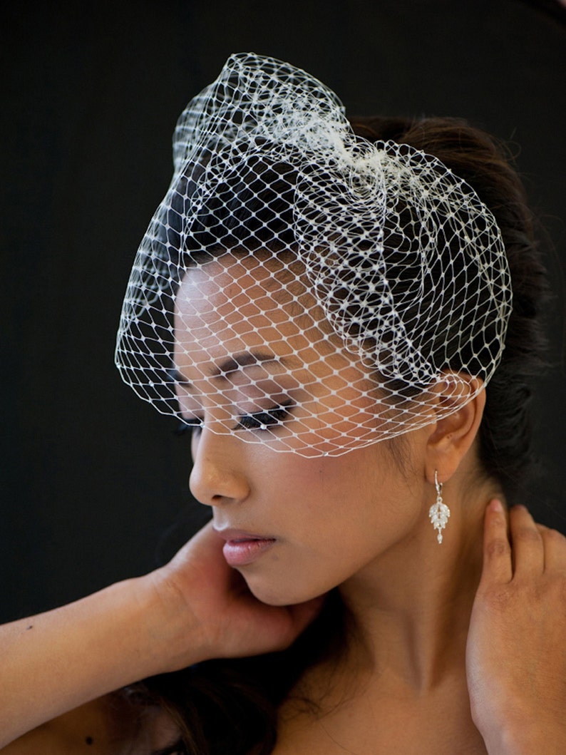 Wedding Birdcage Veil, 9 Inch Birdcage Veil, Wedding Veil, Short Birdcage Veil, Bridal Veil image 9