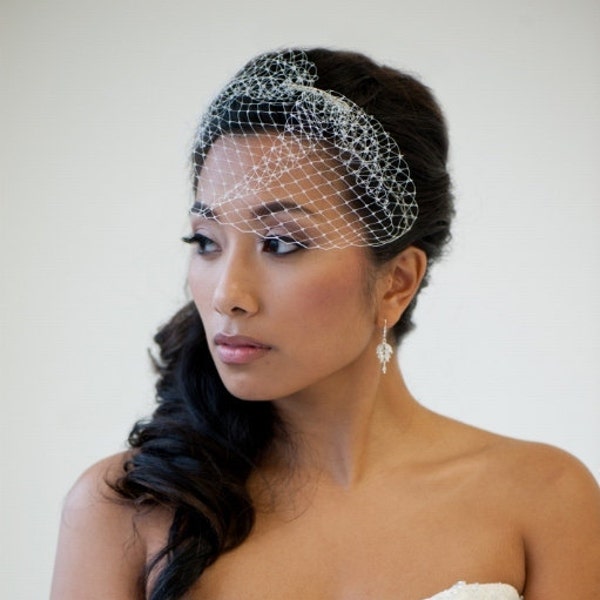 Small Birdcage Veil, Wedding Birdcage Veil, Short Bridal Veil, 7 Inch Bird Cage Veil, Small Veil For Bride