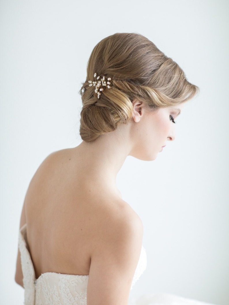 Bridal Hair Pins Pearl & Crystal, Wedding Hair Pins, Crystal Hair Pins, Pearl Hair Pins image 4