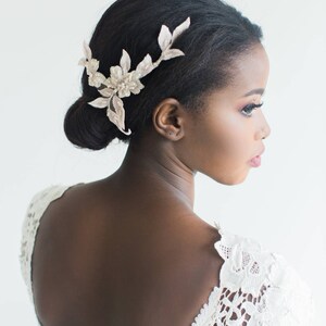 champagne wedding headpiece