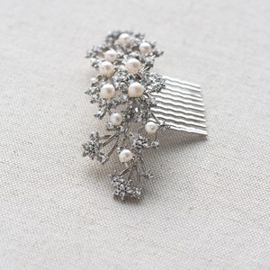 Wedding Hair Comb, Pearl Bridal Comb, Crystal and Pearl Hair Comb, Crystal Pearl Comb for Bride image 7