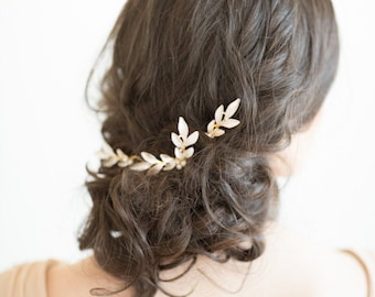 Wedding Hair Pins Gold Leaf, Gold Hair Pins, Bridal Hair Pins, Olive Branch Hair Pins, Silver Leaf Hair Pins