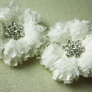 Silk Flower Bridal Hair Clip, Lace Wedding Headpiece, Sold as Single Clip image 5