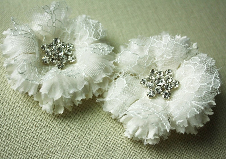 Silk Flower Bridal Hair Clip, Lace Wedding Headpiece, Sold as Single Clip image 5