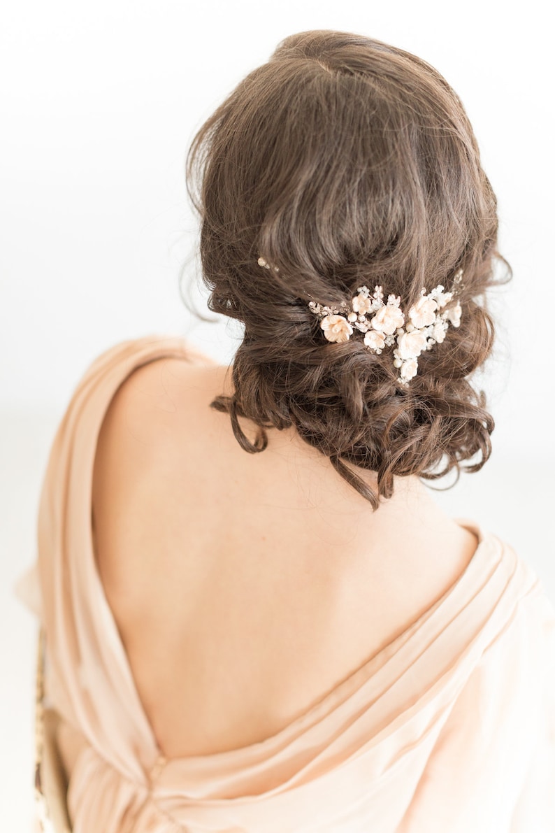 Wedding Floral Hair Vine Bridal Headpiece Bridal Hairpiece Etsy
