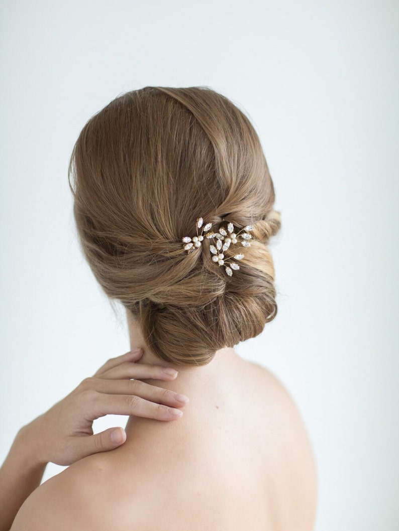 Bridal Hair Pins Pearl & Crystal, Wedding Hair Pins, Crystal Hair Pins, Pearl Hair Pins image 1