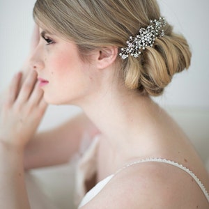 Wedding Hair Comb, Pearl Bridal Comb, Crystal and Pearl Hair Comb, Crystal Pearl Comb for Bride image 5