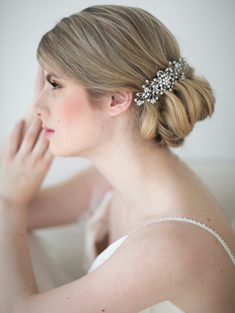 Wedding Hair Comb, Pearl Bridal Comb, Crystal and Pearl Hair Comb, Crystal Pearl Comb for Bride image 5