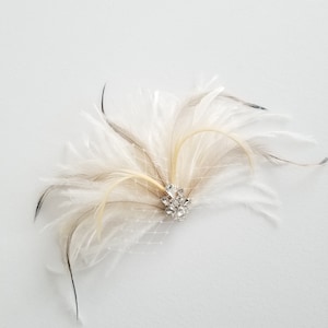 Bridal Feather Hairpiece, Wedding Feather Headpiece, Bridal Feather Fascinator, Feather Bridal Hairpiece OLIVIA image 5