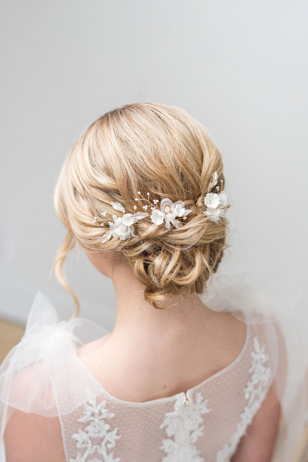 PowderBlueBijoux Wedding Pearl Hair Clip, Wedding Hair Accessory, CZ Pearl Bridal Hair Clip, Crystal Hair Clip, Wedding Headpiece
