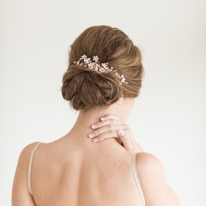 Pearl Bridal Hair Comb, Pearl and Crystal Comb For Bride, Rose Gold Wedding Hair Comb, Silver Wedding Comb image 5