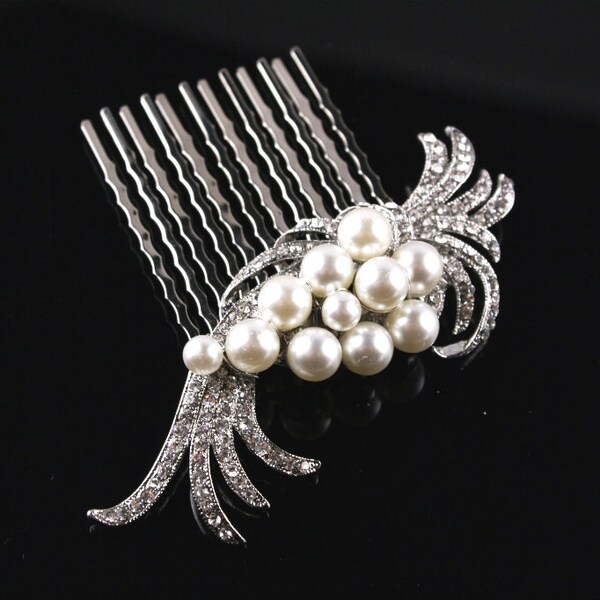 Haircomb da sposa, matrimonio capo pezzo, strass Haircomb, sposa capelli accessorio, cristallo spilla stile pettine