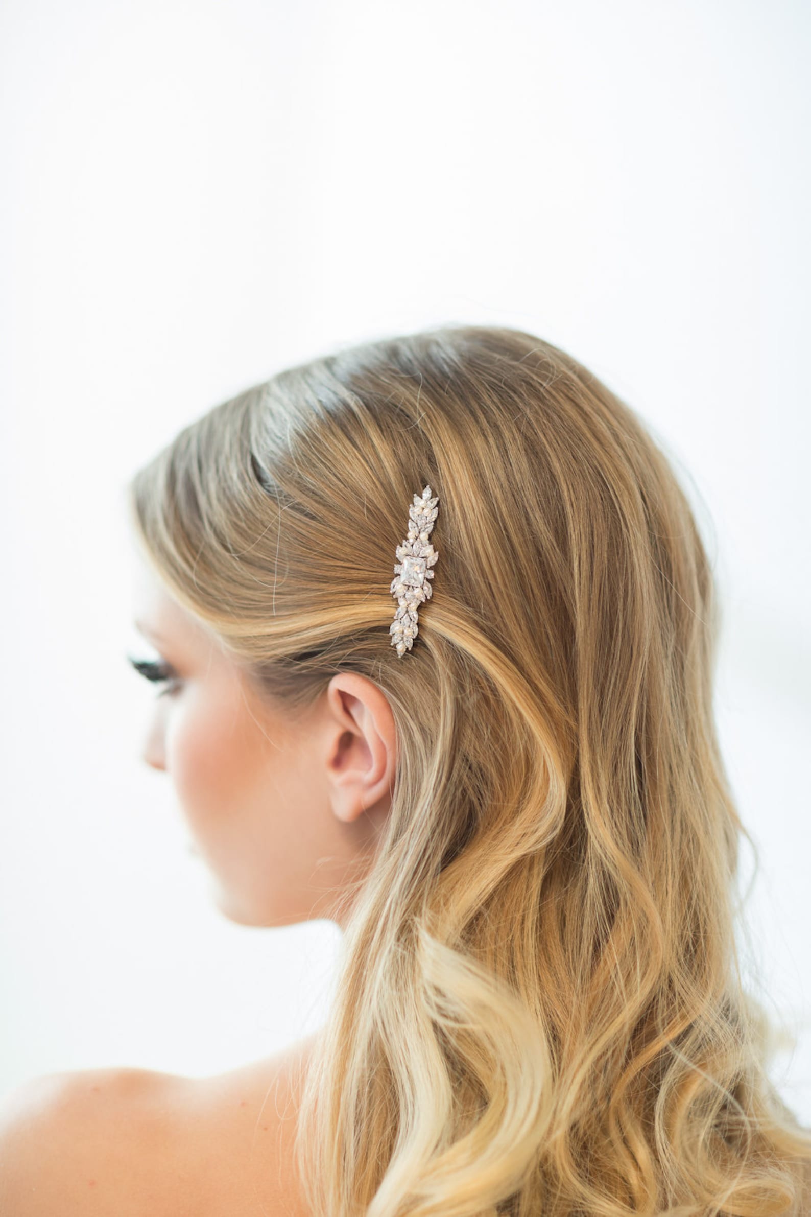Wedding Pearl Hair Clip Wedding Hair Accessory CZ Pearl | Etsy