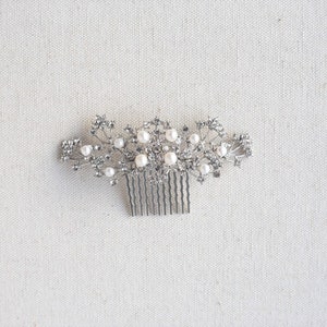 Wedding Hair Comb, Pearl Bridal Comb, Crystal and Pearl Hair Comb, Crystal Pearl Comb for Bride image 10