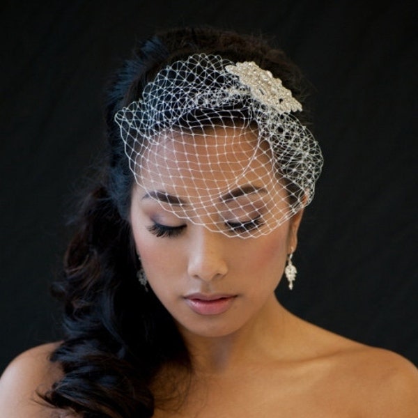 Birdcage Veil, Wedding Birdcage Veil, 7 Inch Birdcage Veil, Wedding Veil, Bridal Veil - DENISE