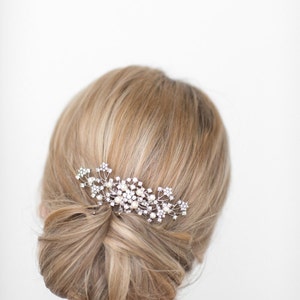 Wedding Hair Comb, Pearl Bridal Comb, Crystal and Pearl Hair Comb, Crystal Pearl Comb for Bride image 6