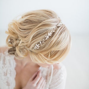 Wedding Hair Vine, Bridal Headpiece, Silver Bridal Headband, Wedding Hairpiece, Crystal Hair Vine For Bride image 1
