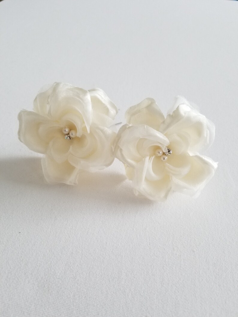 Silk Flower Hair Pin Bridal Flower Hair Pin Wedding Hair Etsy