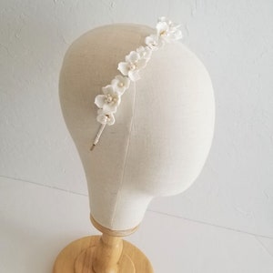 Pearl Flower Pottery Flower Har Comb Hair Bandhandmade Bride Headband main image 1