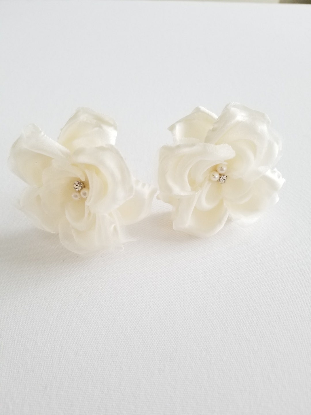 Silk Flower Hair Pin Bridal Flower Hair Pin Wedding Hair Etsy