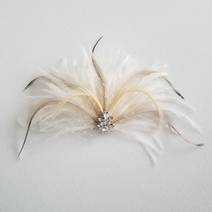Bridal Feather Hairpiece, Wedding Feather Headpiece, Bridal Feather Fascinator, Feather Bridal Hairpiece OLIVIA image 7