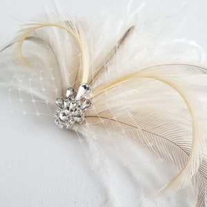 Bridal Feather Hairpiece, Wedding Feather Headpiece, Bridal Feather Fascinator, Feather Bridal Hairpiece OLIVIA image 8