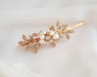 Bridal Hair Clip, Pearl Crystal Wedding Hair Pin, Rhinestone Pearl Hair Clips, Hair Clips For Bride