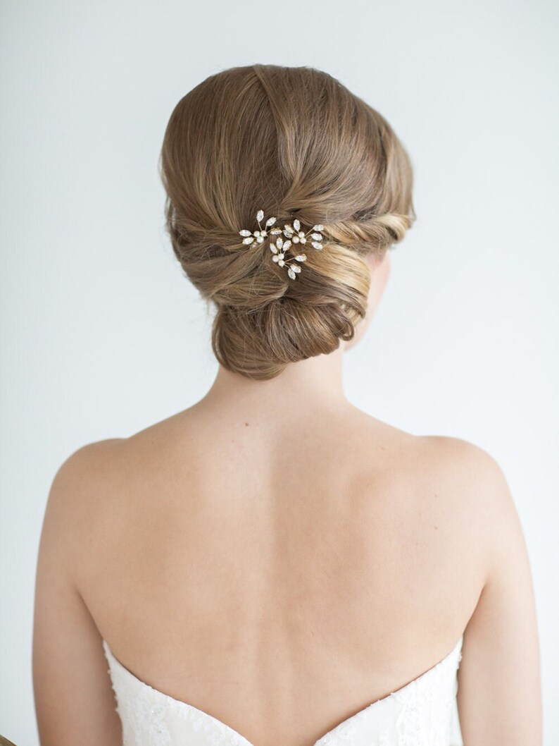 Bridal Hair Pins Pearl & Crystal, Wedding Hair Pins, Crystal Hair Pins, Pearl Hair Pins image 5